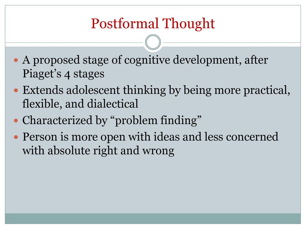 Postformal operational thought hotsell